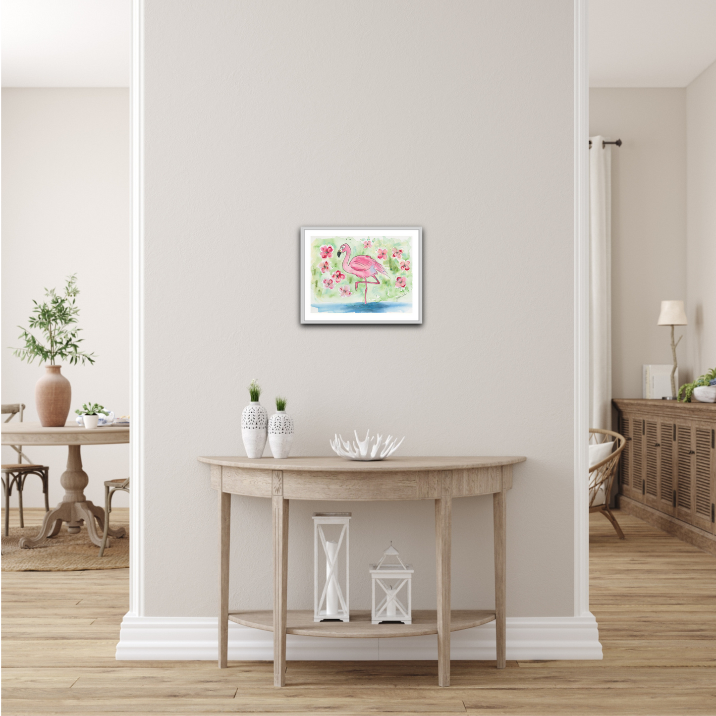 Flamingo and Frangipani
